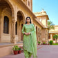 Pure Natural Crepe Farshi Palazzo Set with 3 mm Sequence Embroidery and Organza Dupatta