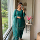 Pure Natural Crepe Farshi Palazzo Set with 3 mm Sequence Embroidery and Organza Dupatta