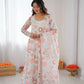 Pure Organza Floral Print Festive Gown Set