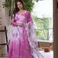 Pure Organza Floral Print Partywear Gown Set