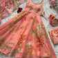 Pure Organza Silk Printed Anarkali Set