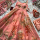 Pure Organza Silk Printed Anarkali Set