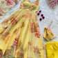 Pure Organza Silk Printed Anarkali Set
