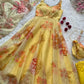 Pure Organza Silk Printed Anarkali Set