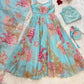 Pure Organza Silk Printed Anarkali Set
