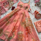 Pure Organza Silk Printed Anarkali Set