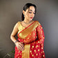 Pure Organza Silk Saree with Gold Zari Butti and Border