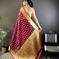 Pure Organza Silk Saree with Gold Zari Butti and Border