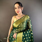 Pure Organza Silk Saree with Gold Zari Butti and Border