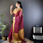 Pure Organza Silk Saree with Gold Zari Butti and Border