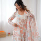 Pure Organza silk Floral Print Festive Gown Set