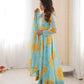 Pure Organza silk Floral Print Festive Gown Set