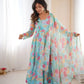 Pure Organza silk Floral Print Festive Gown Set