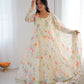 Pure Organza silk Floral Print Festive Gown Set