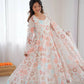 Pure Organza silk Floral Print Festive Gown Set