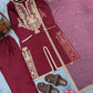 Pure Satin Silk Embroidered Plazzo Suit with Organza Dupatta – Sequins & Dori Work