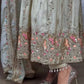 Pure Sheesha Silk Embroidered Gown Set with Dupatta and Bottom for Wedding Festive Occasion Wear