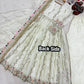 Pure Sheesha Silk Embroidered Gown Set with Dupatta and Bottom for Wedding Festive Occasion Wear