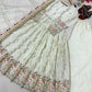 Pure Sheesha Silk Embroidered Gown Set with Dupatta and Bottom for Wedding Festive Occasion Wear