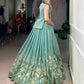 Pure Shimmer Embroidered Lehenga Set with Overlay Top – Wedding & Festive Wear