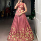 Pure Shimmer Embroidered Lehenga Set with Overlay Top – Wedding & Festive Wear