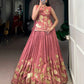 Pure Shimmer Embroidered Lehenga Set with Overlay Top – Wedding & Festive Wear