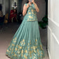 Pure Shimmer Embroidered Lehenga Set with Overlay Top – Wedding & Festive Wear