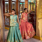 Pure Shimmer Embroidered Lehenga Set with Overlay Top – Wedding & Festive Wear