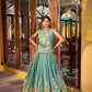 Pure Shimmer Embroidered Lehenga Set with Overlay Top – Wedding & Festive Wear