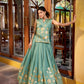 Pure Shimmer Embroidered Lehenga Set with Overlay Top – Wedding & Festive Wear