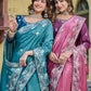 Pure Silk Embroidered Saree with Mono Silk Blouse