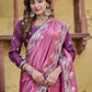 Pure Silk Embroidered Saree with Mono Silk Blouse