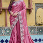 Pure Silk Embroidered Saree with Mono Silk Blouse