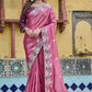 Pure Silk Embroidered Saree with Mono Silk Blouse
