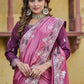 Pure Silk Embroidered Saree with Mono Silk Blouse