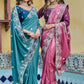 Pure Silk Embroidered Saree with Mono Silk Blouse