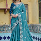 Pure Silk Embroidered Saree with Mono Silk Blouse