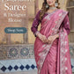 Pure Silk Embroidered Saree with Mono Silk Blouse