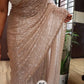 Pure Space Silk Gold Beads Work Saree