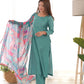 Pure Viscose Straight Kurta Set with Organza Printed Dupatta
