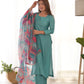 Pure Viscose Straight Kurta Set with Organza Printed Dupatta