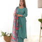 Pure Viscose Straight Kurta Set with Organza Printed Dupatta