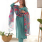 Pure Viscose Straight Kurta Set with Organza Printed Dupatta