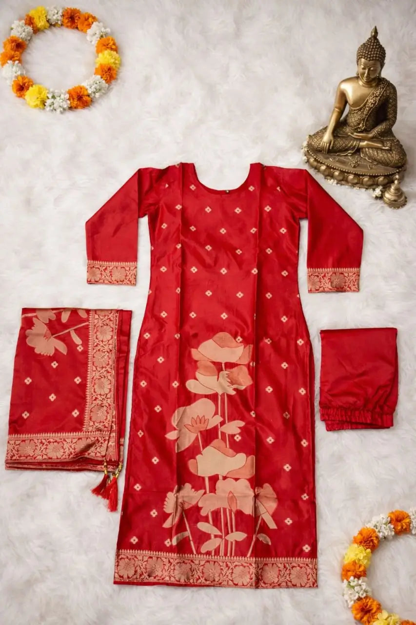 Purple Banarasi Jacquard Kurta