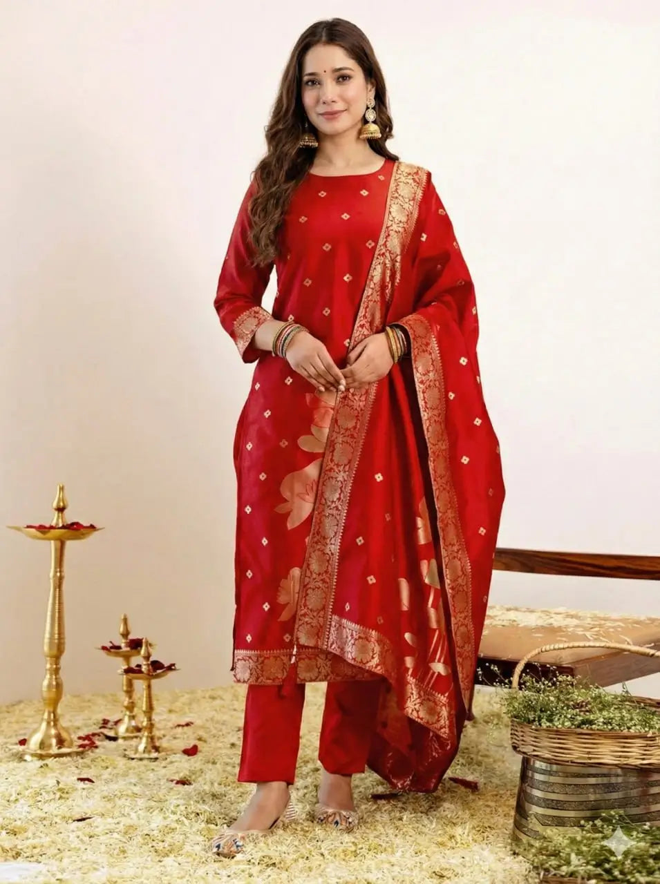 Purple Banarasi Jacquard Kurta