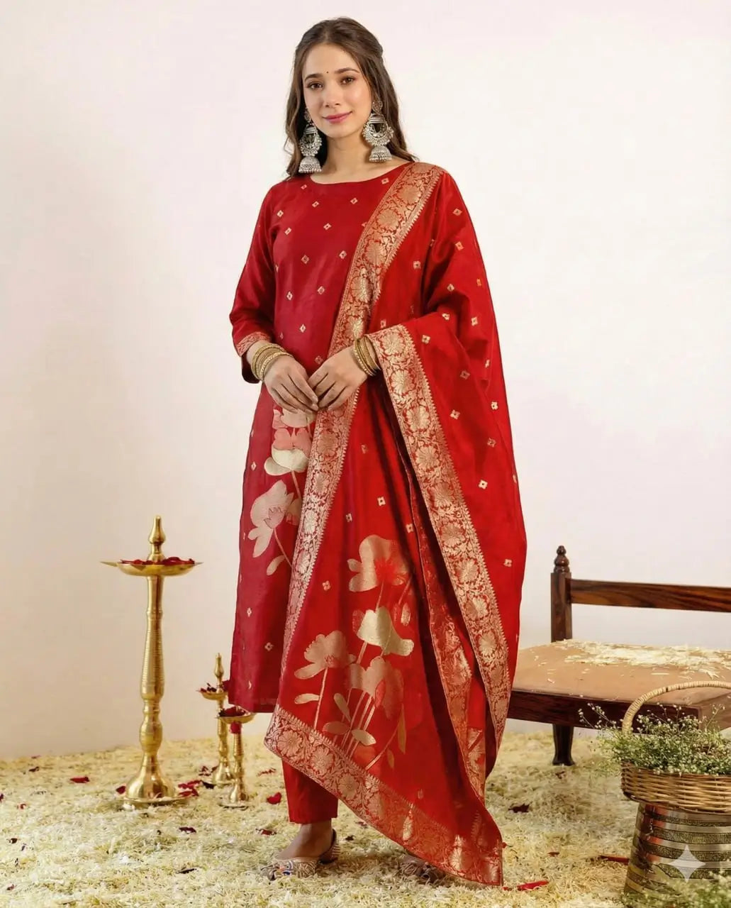 Purple Banarasi Jacquard Kurta