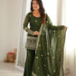 Purple Crinkle Silk Kurta Bell Bottom Set