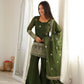 Purple Crinkle Silk Kurta Bell Bottom Set