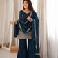 Purple Crinkle Silk Kurta Bell Bottom Set