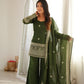 Purple Crinkle Silk Kurta Bell Bottom Set
